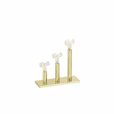 Gifts - Display stand for 3 rings, shiny gold-tone metal, ball joint support 8 x 8cm - LAVAL 1878