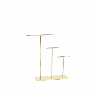 Gifts - Display stand for 4 pairs of earrings, shiny gold-tone metal, H 21cm - LAVAL 1878