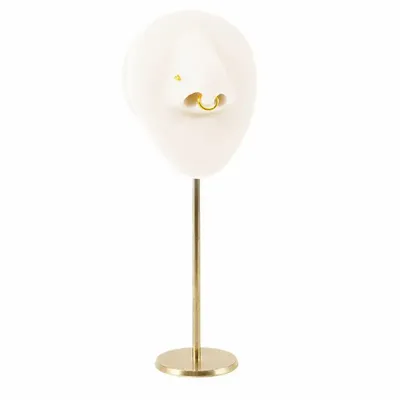Gifts - Display stand for nose piercings in white silicone, brushed gold metal - LAVAL 1878