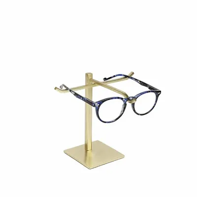 Gifts - Gold-tone metal display stand for 1 pair of glasses, 15 cm high - LAVAL 1878