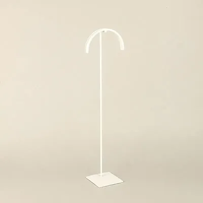 Gifts - Round matte white metal display stand for necklaces/long necklaces - H 43cm - LAVAL 1878