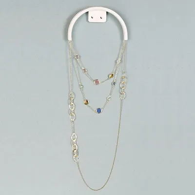 Gifts - Wall-mounted display stand for necklaces, made of matte white painted metal, 12 x H5.5cm - LAVAL 1878