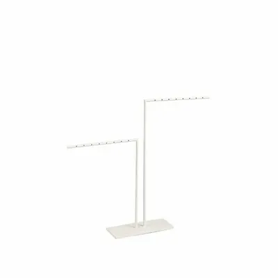 Gifts - Matte white metal display stand with 2 branches for 8 pairs of earrings. - LAVAL 1878