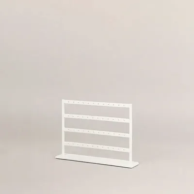 Gifts - Display stand for 24 pairs of earrings, matte white metal, H 11cm - LAVAL 1878
