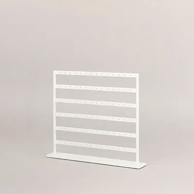 Cadeaux - Présentoir 42 paires boucles d'oreilles métal blanc mat H 17cm - LAVAL 1878