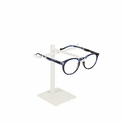 Cadeaux - Présentoir pour 1 paire de lunettes en métal blanc H 15 cm - LAVAL 1878