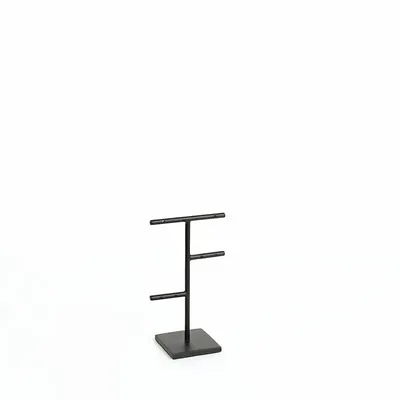 Gifts - Matte black metal display stand for 3 pairs of earrings, 11cm high - LAVAL 1878