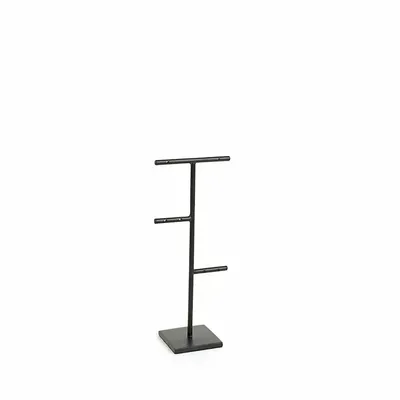 Gifts - Matte black metal display stand for 3 pairs of earrings, 15cm high - LAVAL 1878