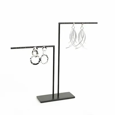 Gifts - Matte black metal display stand with 2 branches for 8 pairs of earrings. - LAVAL 1878