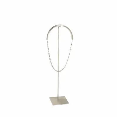 Gifts - Silver-colored brushed metal necklace display stand, 28cm high - LAVAL 1878