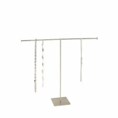 Cadeaux - Présentoir collier métal brossé couleur argent H 31cm - LAVAL 1878