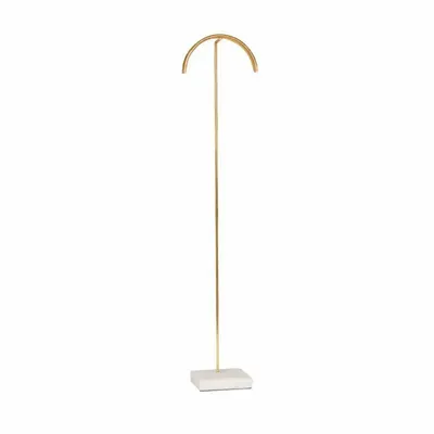 Gifts - Rounded display stand in shiny gold-tone metal/marble for necklaces/long necklaces - LAVAL 1878