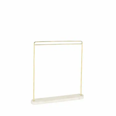 Cadeaux - Présentoir chaînes/colliers métal doré, base marbre blanc H 35,5cm - LAVAL 1878