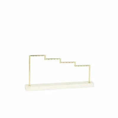 Cadeaux - Présentoir escalier 8 paires de boucles d'oreilles métal doré/marbre - LAVAL 1878