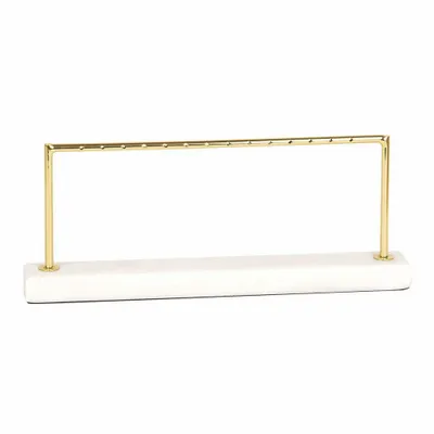 Gifts - Gold-tone metal/marble display stand for 7 pairs of earrings - LAVAL 1878