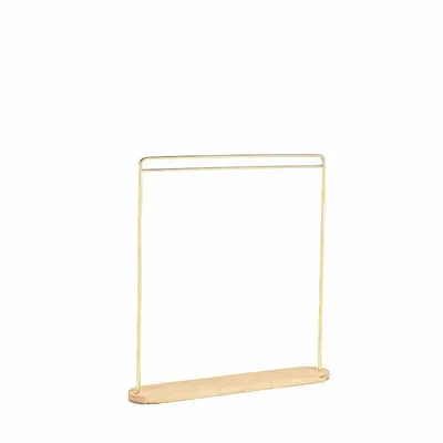 Gifts - Display stand for chains/necklaces in matte gold-tone metal, oak wood base, H 36cm - LAVAL 1878