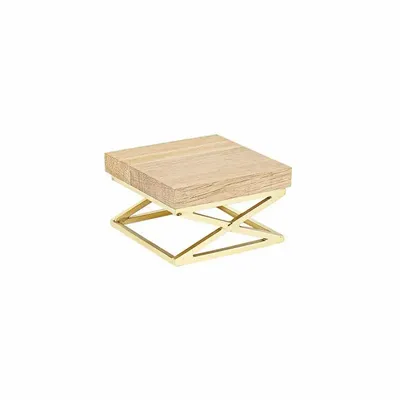 Gifts - Display stand with oak top/matte gold metal base, 10 x 10 x H 6cm - LAVAL 1878