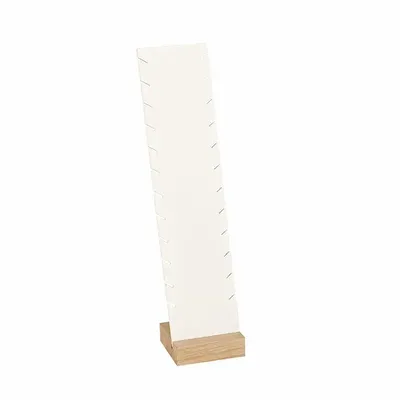 Gifts - White MDF bracelet display stand with oak wood base, 36cm high - LAVAL 1878