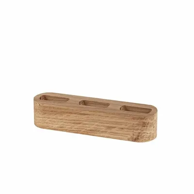 Gifts - Ring holder with 3 x 10mm slots, made of oak wood, rounded shape - LAVAL 1878