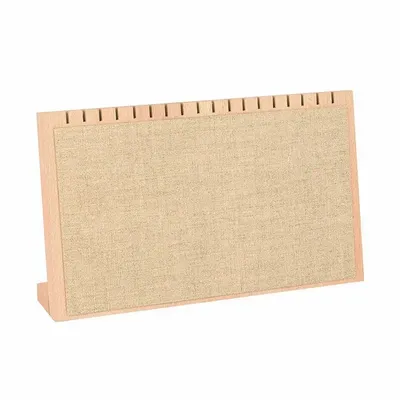 Cadeaux - Présentoir colliers/bracelets hêtre/lin naturel H 18cm - 18 encoches - LAVAL 1878