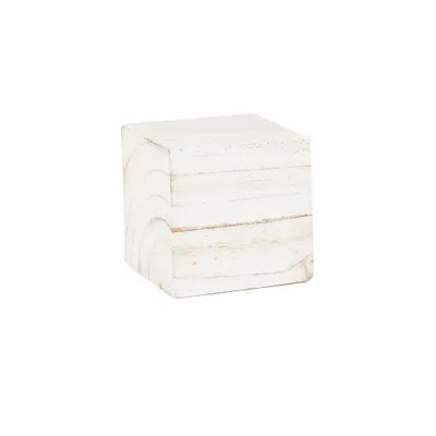 Gifts - White patinated Jempinis wood display stand, 8 x 8cm - LAVAL 1878