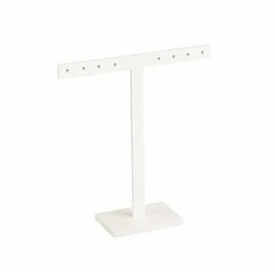 Cadeaux - Présentoir 4 paires de boucles d'oreilles acrylique blanc mat H 16cm - LAVAL 1878