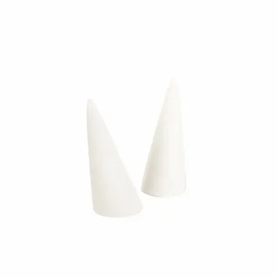 Cadeaux - Set de 2 cônes bague enfant résine blanc mat H 6cm, diam. 2,5cm - LAVAL 1878