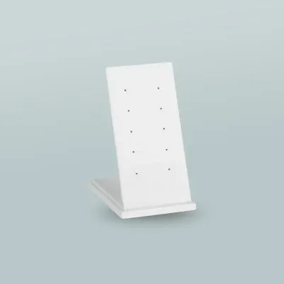 Cadeaux - Présentoir incliné 5 paires de B.O. gainé aspect lisse blanc - LAVAL 1878