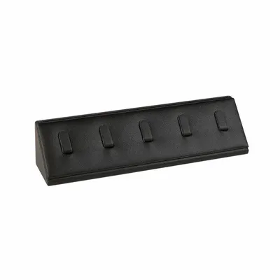 Cadeaux - Présentoir languettes 5 bagues gainé synthétique aspect lisse noir - LAVAL 1878