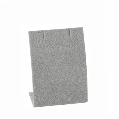 Cadeaux - Présentoir B.O./chaînes-pendentifs gainé aspect suédine gris - LAVAL 1878