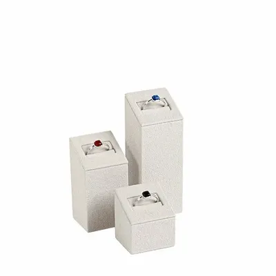 Gifts - Set of 3 square studs for synthetic rings, smooth grey finish, slotted - LAVAL 1878