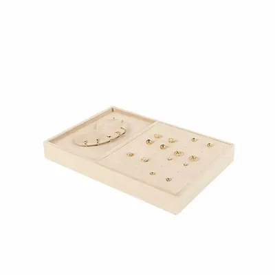 Gifts - Eyeglass and piercing display stand covered in cream-colored synthetic velvet - LAVAL 1878