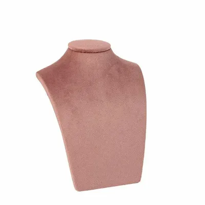 Cadeaux - Buste collier gainé velours synthétique vieux rose - H 20cm - LAVAL 1878