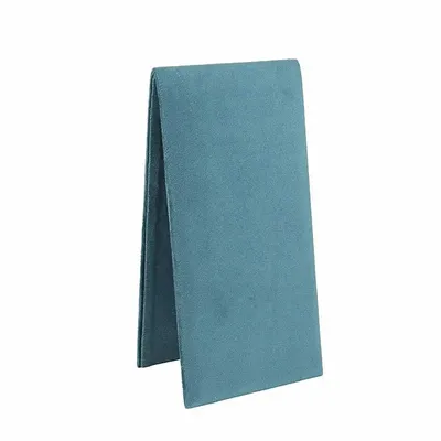 Cadeaux - Présentoir plat colliers/chaînes gainé velours synthétique bleu canard - LAVAL 1878