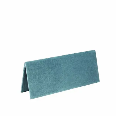 Gifts - Flat display stand for chains/bracelets in duck blue synthetic velvet - LAVAL 1878