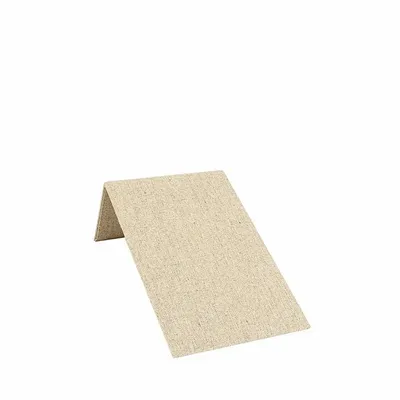 Gifts - Flat, angled necklace display stand, covered in natural linen/cotton fabric, 8cm high - LAVAL 1878