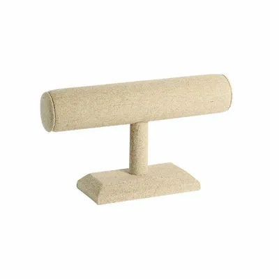 Gifts - Round bracelet display stand on a base, covered in a linen/cotton blend fabric. - LAVAL 1878