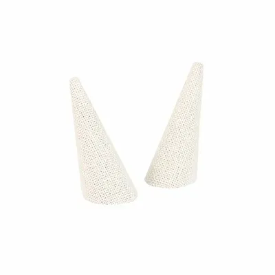 Cadeaux - Cônes bagues gainés en tissu coton et lin blanc (x2) - LAVAL 1878