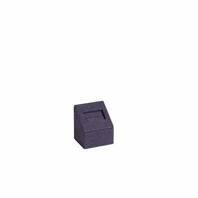 Gifts - Navy blue suede-covered ring display stand with slot, 3.5 x 3 x H 4cm - LAVAL 1878