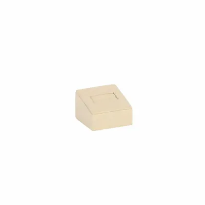 Gifts - Cream-colored synthetic suede-look ring display stand with slot, 2.8cm high - LAVAL 1878
