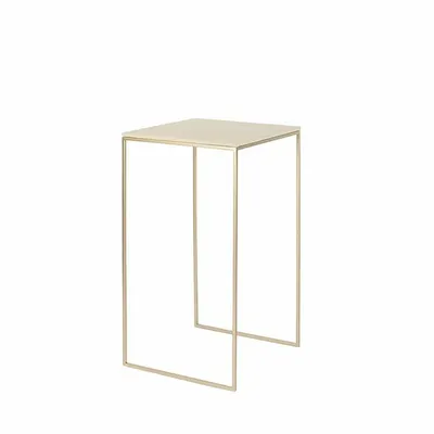 Cadeaux - Présentoir sellette plateau suédine crème/pied métal doré mat - LAVAL 1878