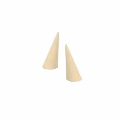 Gifts - Set of 2 cream-colored synthetic suede-covered cone rings - LAVAL 1878