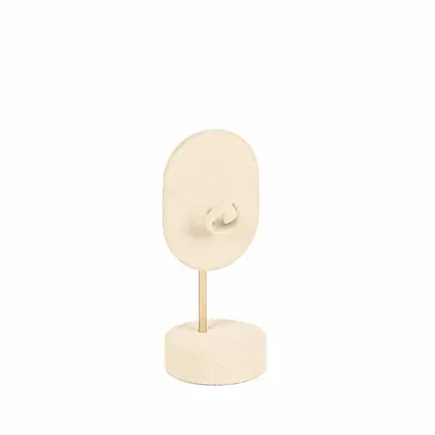 Gifts - Ring display stand covered in cream suede-like material and matte gold-tone metal - LAVAL 1878