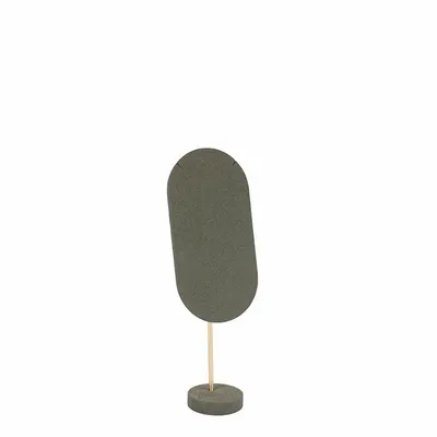 Gifts - Necklace display stand with khaki suede-look finish and matte gold metal, H 32.4cm - LAVAL 1878
