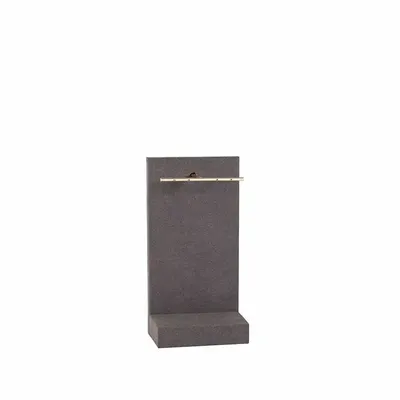 Gifts - Display stand for 1 pair of earrings in anthracite grey microfiber/gold metal - LAVAL 1878