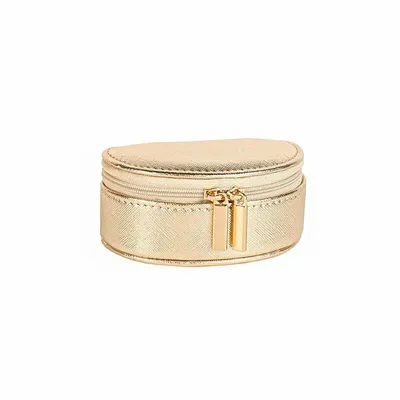 Gifts - Small jewelry box covered in synthetic material with a grained cowhide leather look, gold - LAVAL 1878