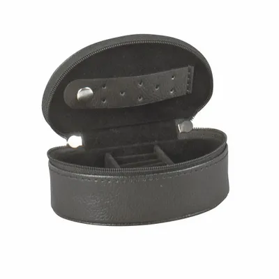 Gifts - Small jewelry box covered in synthetic material with a grained cowhide look, black - LAVAL 1878