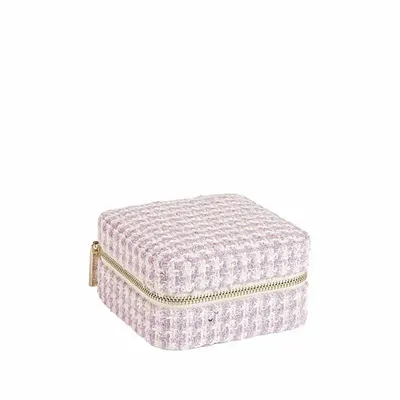 Gifts - Square jewelry box with purple synthetic tweed pattern - LAVAL 1878