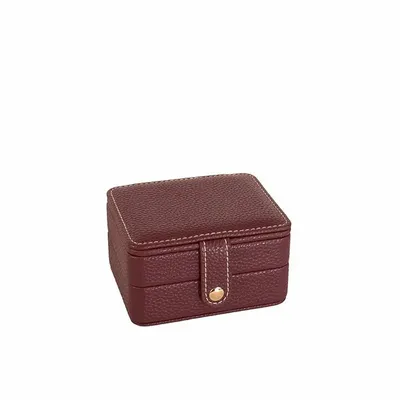 Cadeaux - Coffre à bijoux aspect cuir de bovin grainé bordeaux - LAVAL 1878