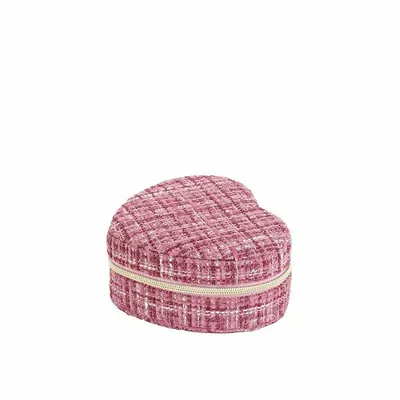 Gifts - Heart-shaped jewelry box with a pink tweed pattern - LAVAL 1878